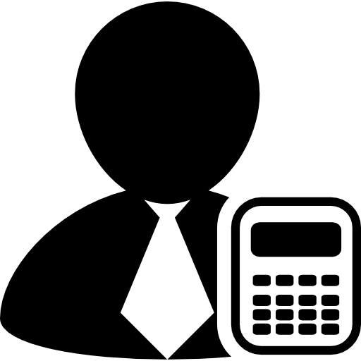 Businessman with a calculator  icon