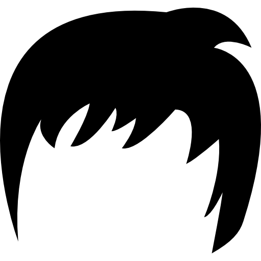krótki czarny męski kształt włosów  ikona