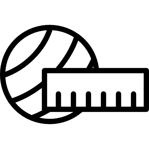 Striped ball and a ruler  icon