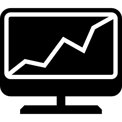 diagonale zigzag stijgende lijn op het computerscherm  icoon
