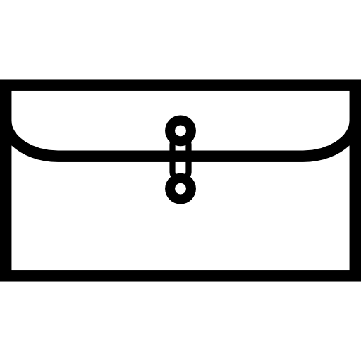envelop met touwtje sluiting  icoon