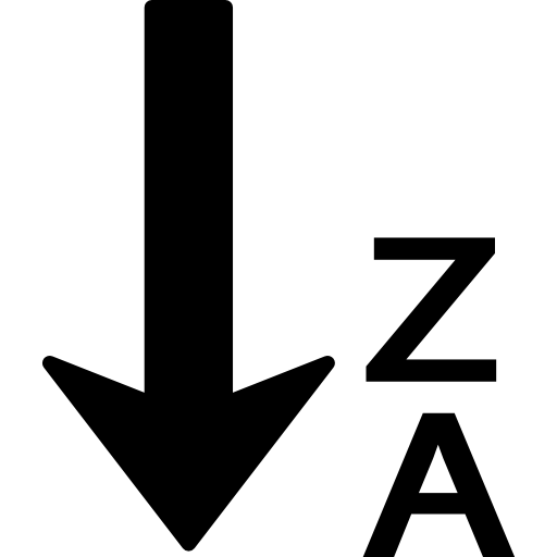 Sort from Z to A in reverse alphabetical order  icon