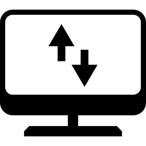 computerscherm met pijlen omhoog en omlaag  icoon
