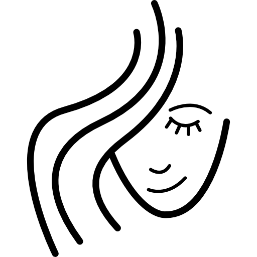 femmina con contorno di frangia  icona