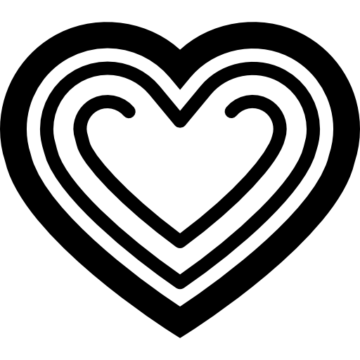 variante de contorno grueso en forma de corazón  icono