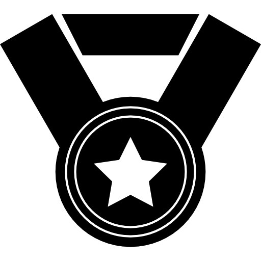 medaglia circolare con stella  icona