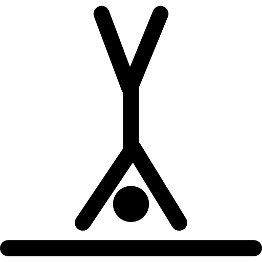 gymnast omgekeerd op een standaard  icoon