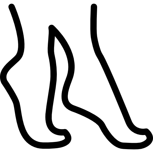 Tiptoe feet outline  icon