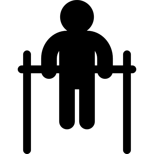 Man silhouette balancing on handbars  icon