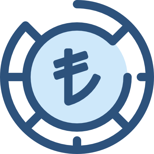 turkse lira Monochrome Blue icoon