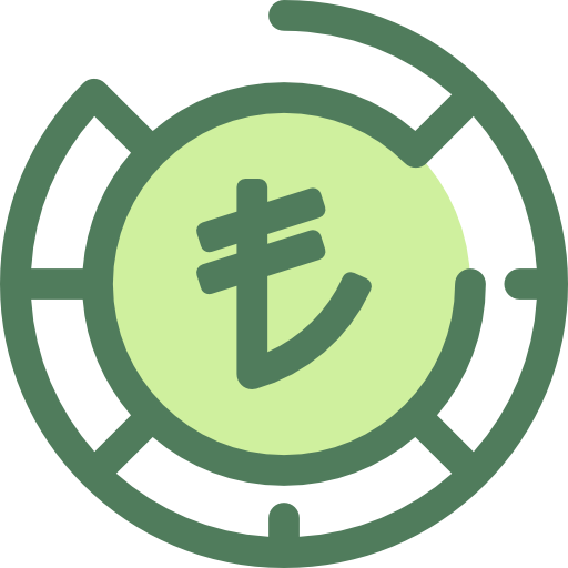 Turkish lira Monochrome Green icon