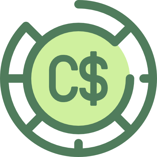 dólar canadense Monochrome Green Ícone