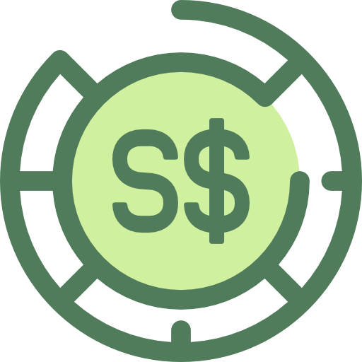 Singapore dollar Monochrome Green icon