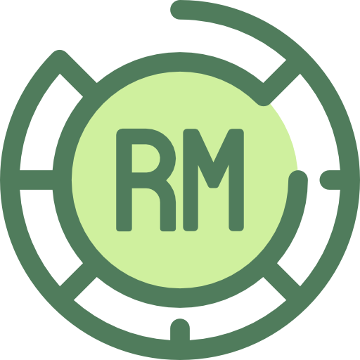 Malaysian ringgit Monochrome Green icon