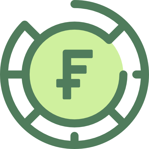 Swiss franc Monochrome Green icon