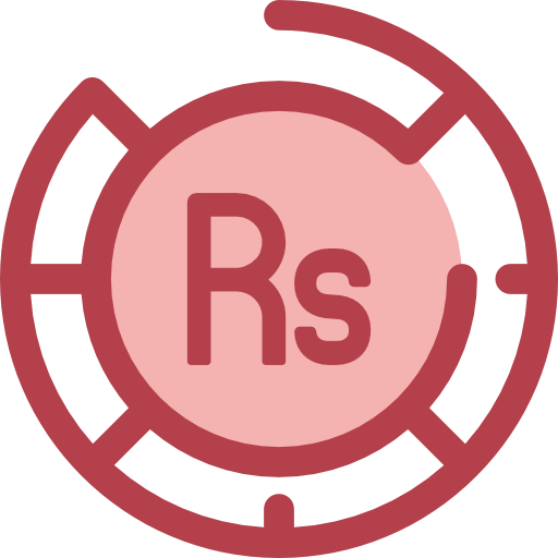 Rupee Monochrome Red icon