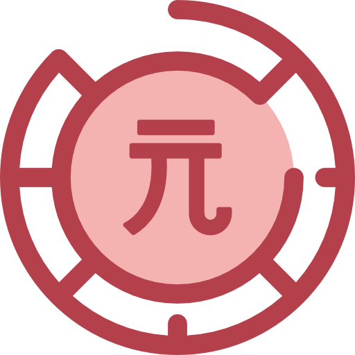 New taiwan dollar Monochrome Red icon