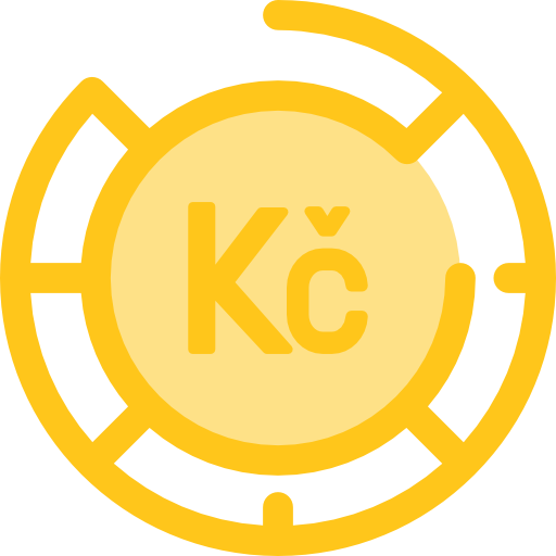 Czech koruna Monochrome Yellow icon