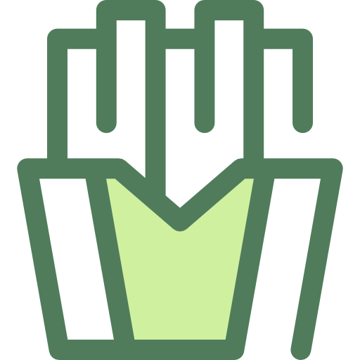 French fries Monochrome Green icon