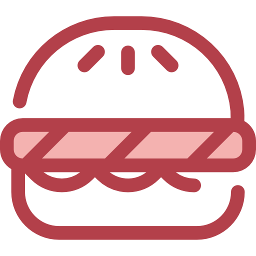 Burger Monochrome Red icon