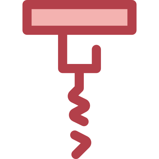 un tire-bouchon Monochrome Red Icône