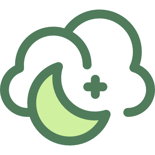 bewolkte nacht Monochrome Green icoon