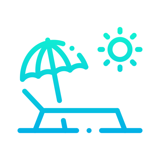 cama solar Generic Gradient icono