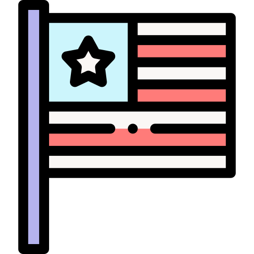 United states of america Detailed Rounded Lineal color icon