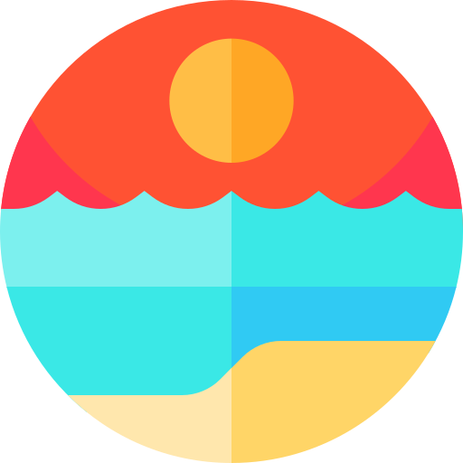 plaża Geometric Flat Circular Flat ikona