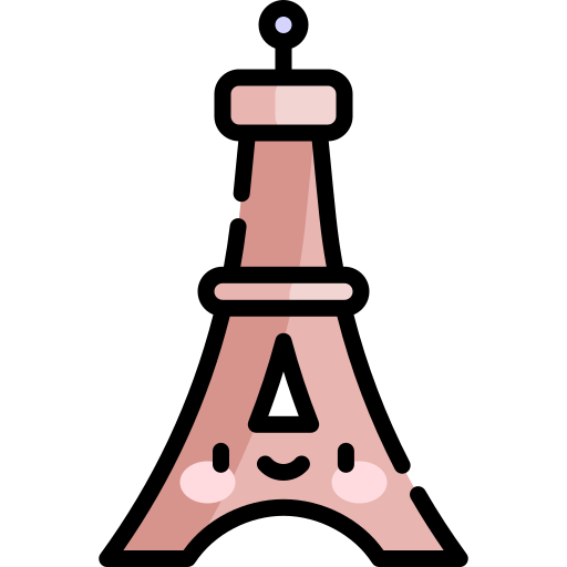 Eiffel tower Kawaii Lineal color icon