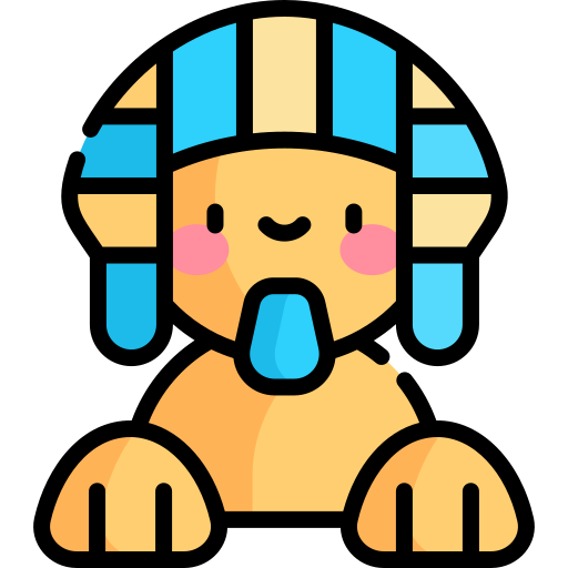 Great sphinx of giza Kawaii Lineal color icon