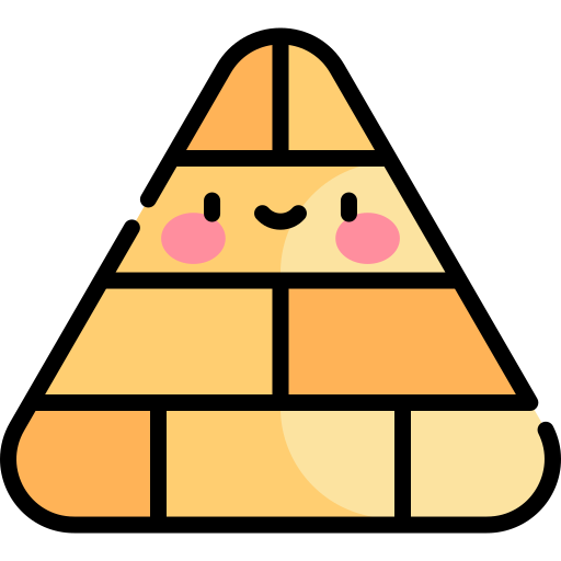 pyramide Kawaii Lineal color Icône