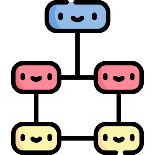 Схема организации Kawaii Lineal color иконка