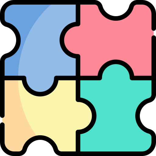 puzzle Kawaii Lineal color Icône