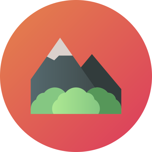Mountains Flat Circular Gradient icon