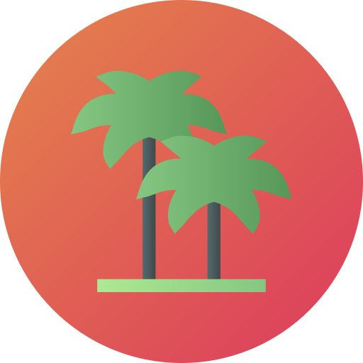 ヤシの木 Flat Circular Gradient icon