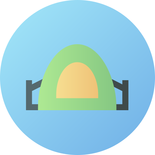 namiot kempingowy Flat Circular Gradient ikona