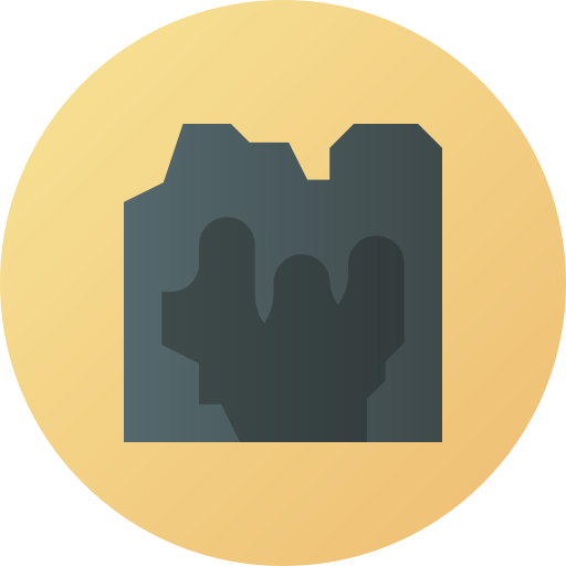 동굴 Flat Circular Gradient icon