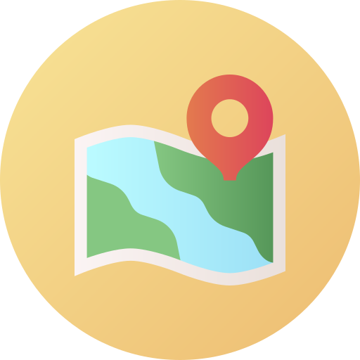 地図 Flat Circular Gradient icon