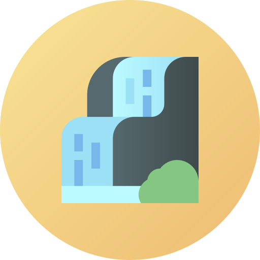 wodospad Flat Circular Gradient ikona
