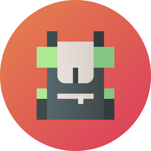 rucksack Flat Circular Gradient icon