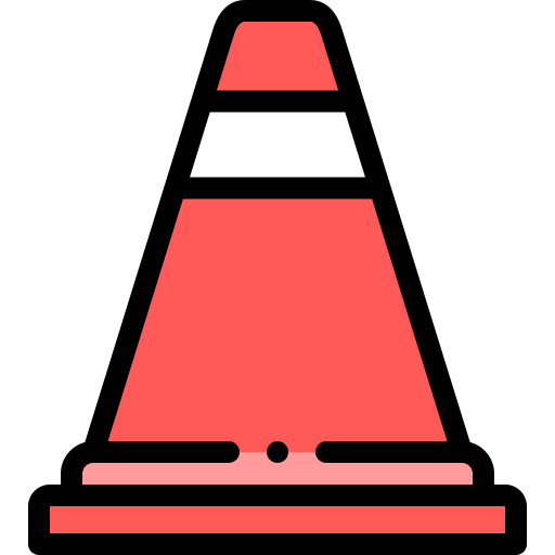 verkeerskegel Detailed Rounded Lineal color icoon