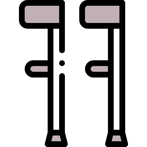 Crutches Detailed Rounded Lineal color icon