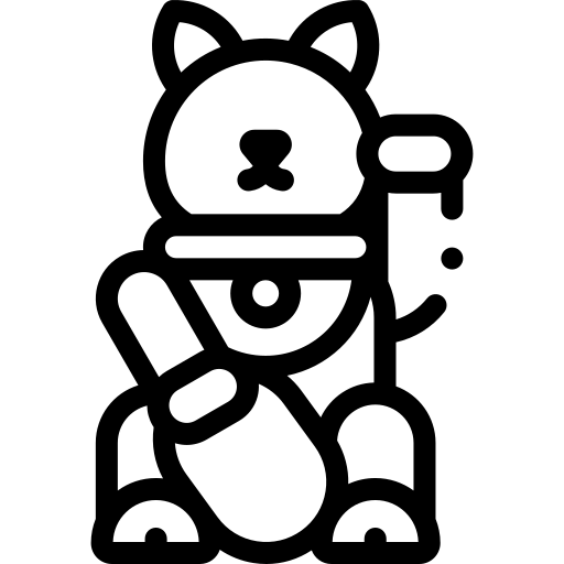 gelukkige kat Detailed Rounded Lineal icoon