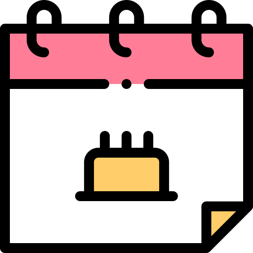 fecha de cumpleaños Detailed Rounded Lineal color icono