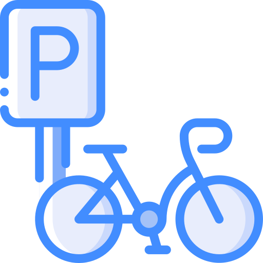 Bike parking Basic Miscellany Blue icon