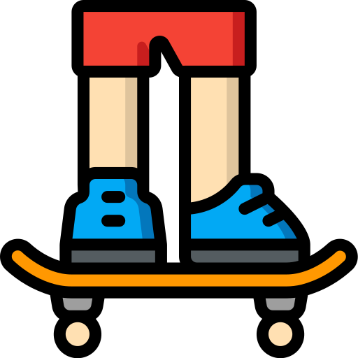 andare con lo skateboard Basic Miscellany Lineal Color icona