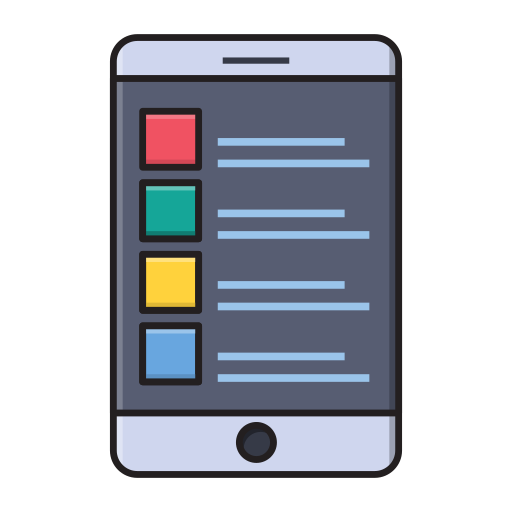 Mobile reporter Vector Stall Lineal Color icon