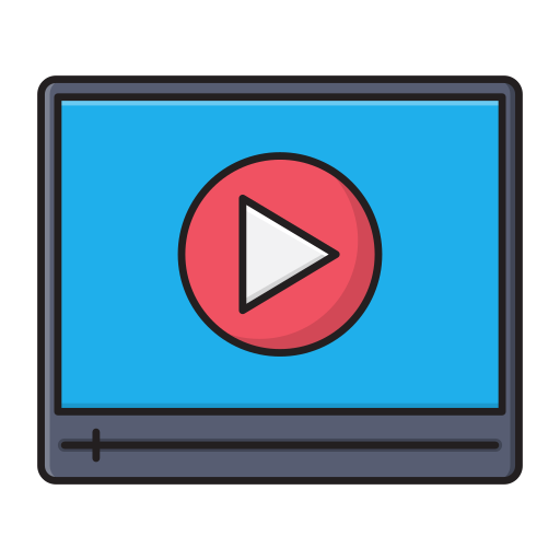 video player Vector Stall Lineal Color Ícone