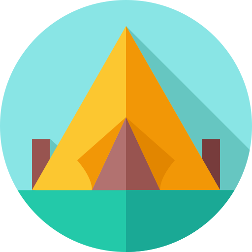 キャンプのテント Flat Circular Flat icon